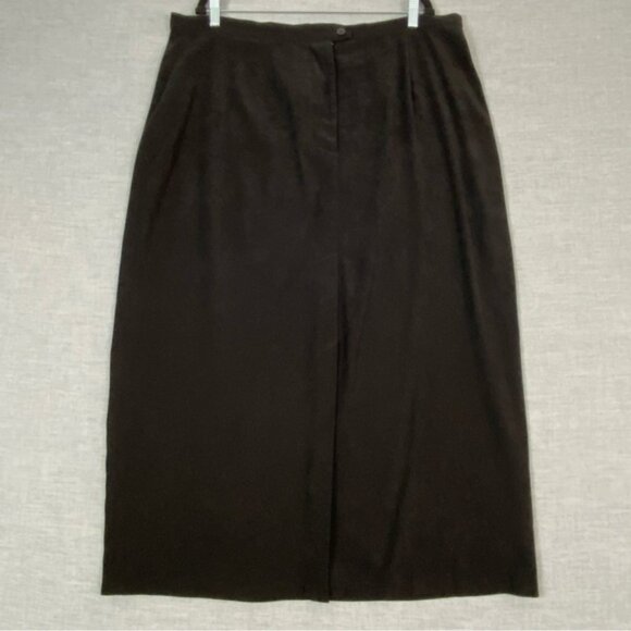 Cotton Ginny Velour Midi Skirt Black Pencil Shirt Sz 20 - Picture 1 of 7
